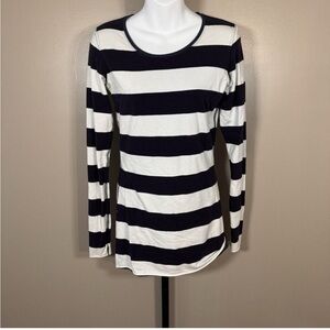 Lululemon reversible navy white striped shirt size 6